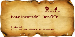 Matriszottó Arzén névjegykártya